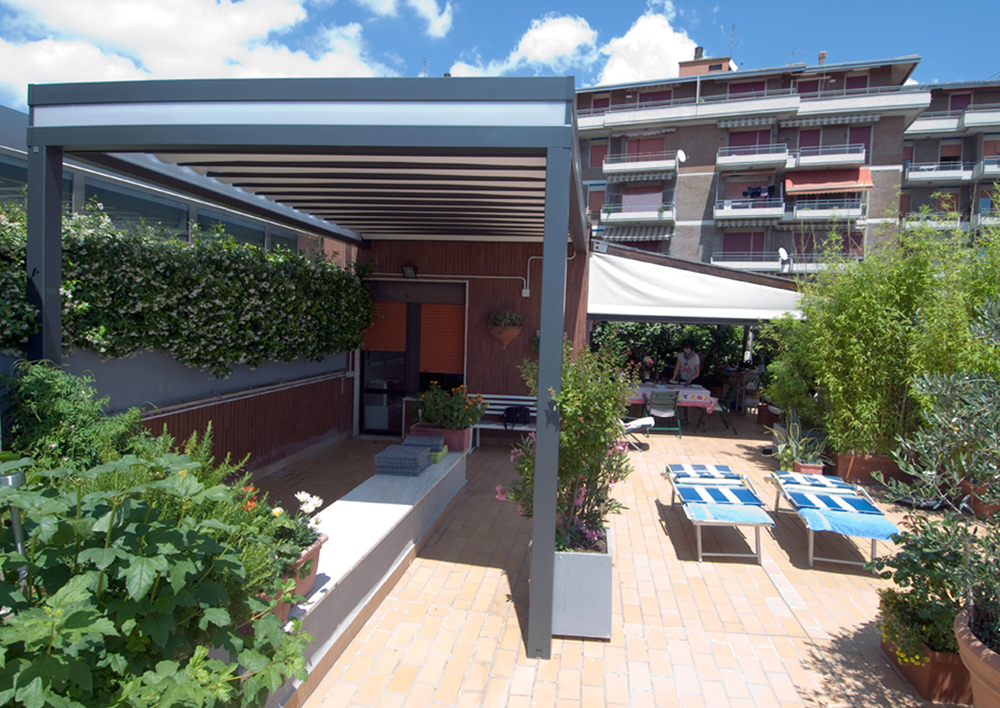 Pergola da terrazzo in ferro